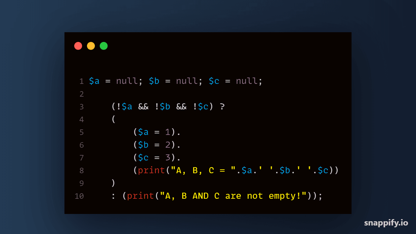 How to Execute Multiple Actions in a Ternary Block - PHP